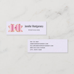 Pink Glam Bow with a Centre Gemstone Mini Business Card