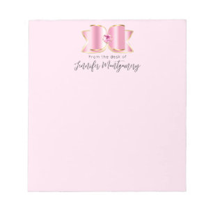 Pink Glam Bow with a Centre Gemstone Notepad