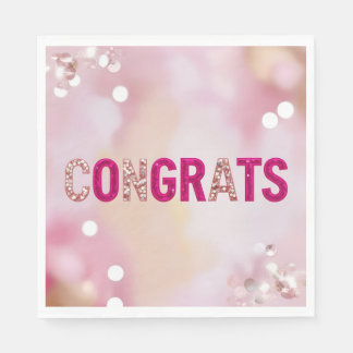 Pink Glam "Congrats" party napkins