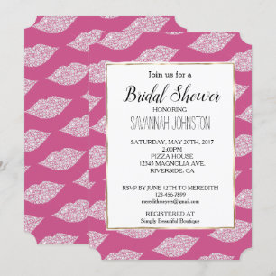 Pink Glam Diamond Lips Invitation