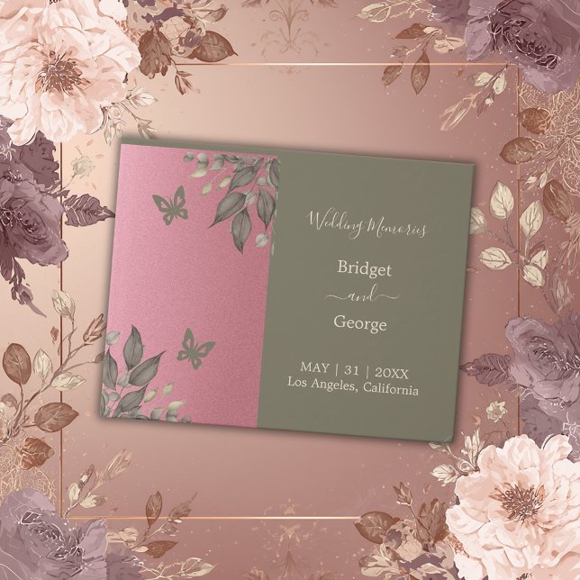 Pink Glam Floral Eucalyptus wedding  Guest Book (Creator Uploaded)