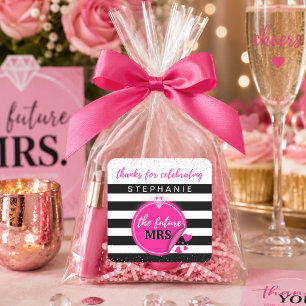 Pink Glam Future Mrs Bridal Shower Square Sticker