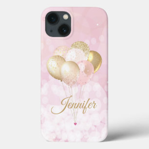 Pink Glam Glitter Balloon iPhone 13 Case