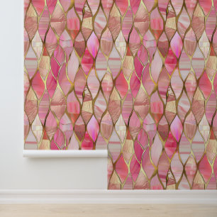 Pink Glam Gold Abstract Wallpaper