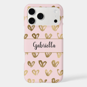 Pink Glam Gold Hearts