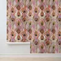 Pink Glam Gold Peacock Feathers