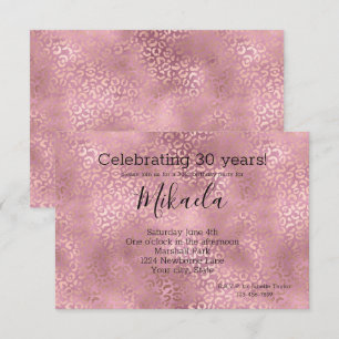 Pink Glam Leopard Print Invitation
