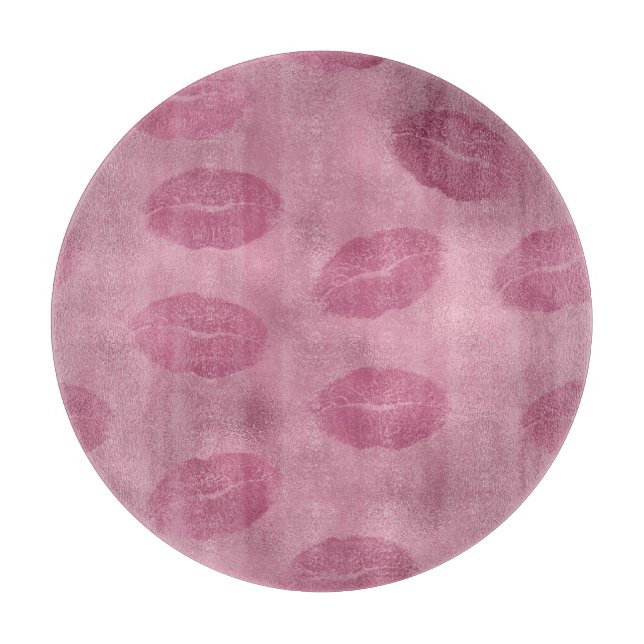 Pink Glam Lips Cutting Board (Front)