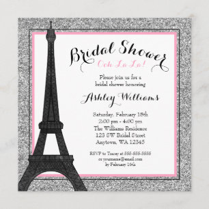 Pink Glam Paris Bridal Shower Invitation