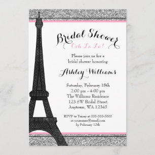 Pink Glam Paris Bridal Shower Invitation