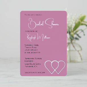 Pink Glam Pearl Two Hearts Bridal Shower