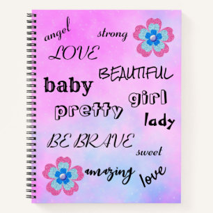pink glamour glitter notebook