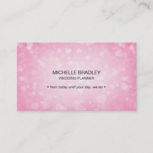 Pink Glamour Glowing Hearts Lights Orbs Sparkle Business Card