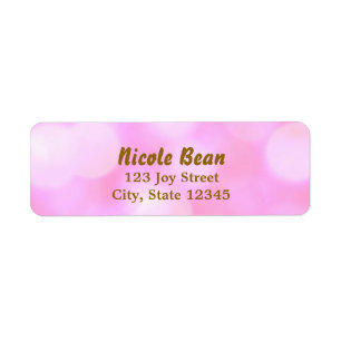 Pink Glamour Lights Bokeh Chic Address Labels
