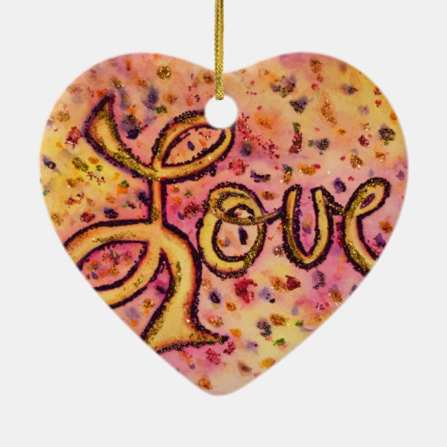 Pink Glamourous Glitter Art Painting Ornament (Back)