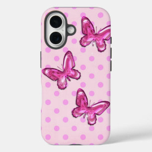 Pink Glass Butterflies iPhone 16 Case