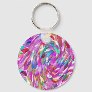 Pink Glass Key Ring