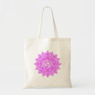 Pink Glass Lotus Flower Om Symbol Drawing Tote Bag