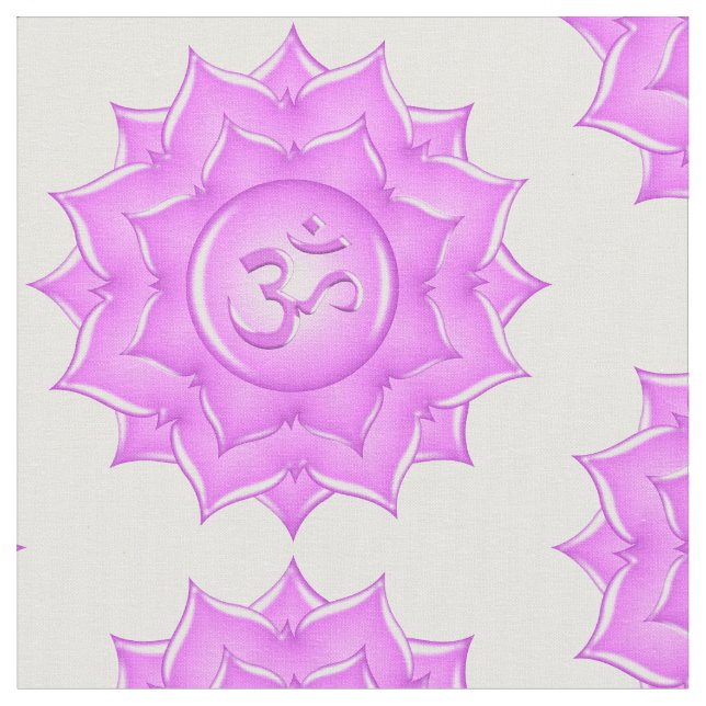 Pink Glass Lotus Flower Pattern Fabric (Close Up)