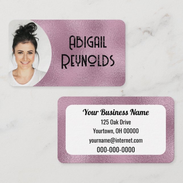 Pink Glass Photo Frame Business Card (Front/Back)
