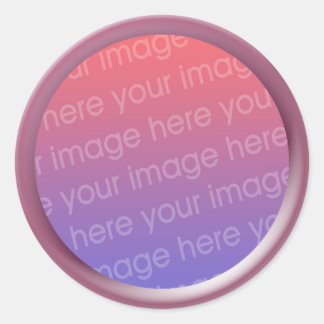 pink glass photo frame classic round sticker