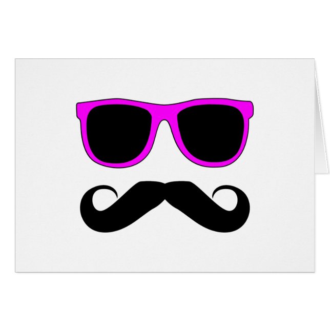 Pink Glasses Moustache Retro (Front Horizontal)