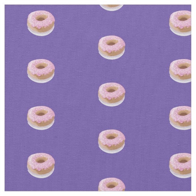 Pink glazed doughnut fabric (Close Up)