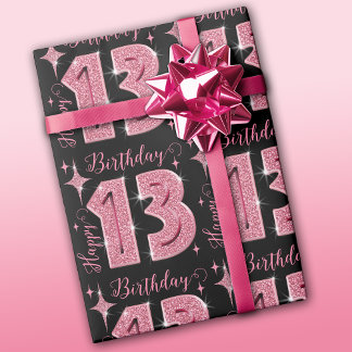 Pink Glitter 13th Birthday  Wrapping Paper