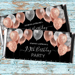 Pink Glitter 90th Birthday Candy Bar Wrapper<br><div class="desc">Do it yourself candy bar wrappers. You will need to cut them out and paste / glue them yourself. This is just the printed candy bar wrapper. Pink and silver balloons candy bar wrapper party favour.</div>