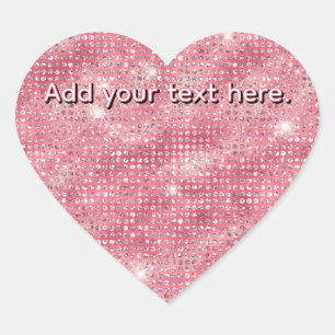 Pink Glitter Add Your Own Text Heart Sticker