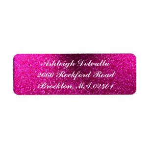 Pink Glitter Address Labels