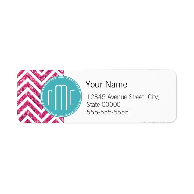 Pink Glitter and Mint Custom Monogram (Front)