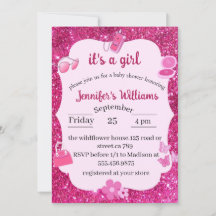 Pink Glitter baby girl shower