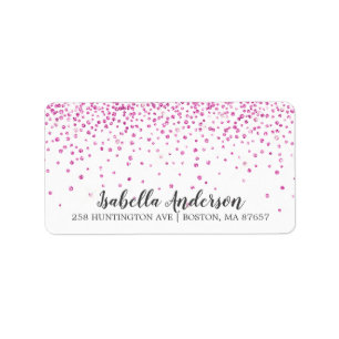 Pink Glitter Baby Shower Address Label