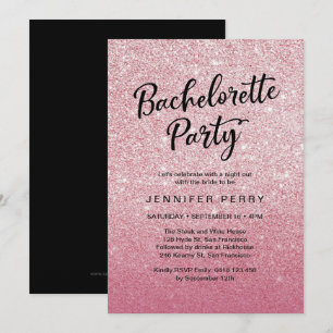 Pink glitter Bachelorette Party Invitation