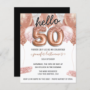 Pink Glitter Balloons 50th Birthday Party