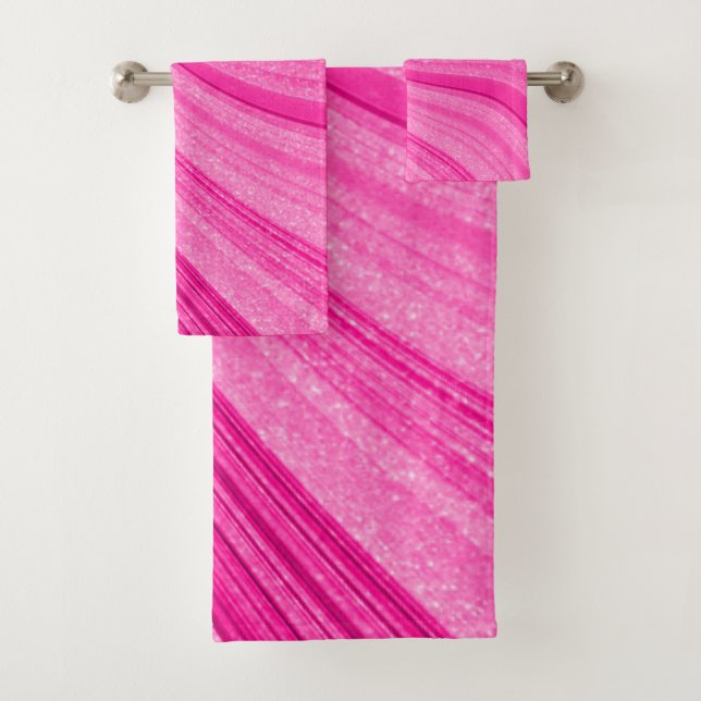 Pink Glitter Bath Towel Set (Insitu)