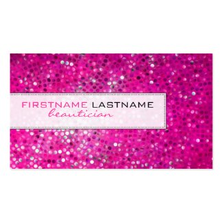 Pink Glitter Beautician Business Card