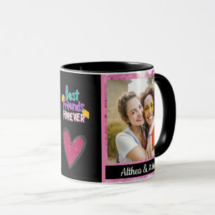Pink Glitter Best Friend Forever Photo Mug