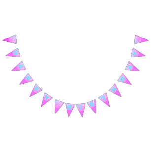 Pink, Glitter Birthday Bunting Flags