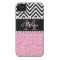 PINK GLITTER BLACK CHEVRON MONOGRAMMED