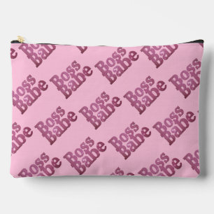 Pink Glitter Boss Babe Accessory Pouch