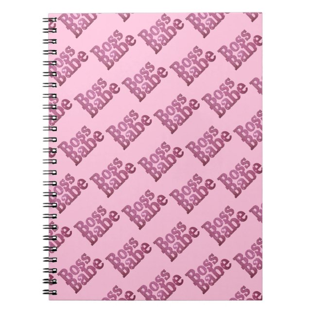 Pink Glitter Boss Babe Notebook (Front)