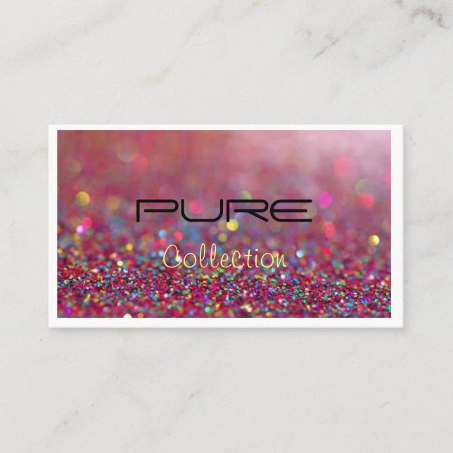 Pink Glitter Business Card (Front)