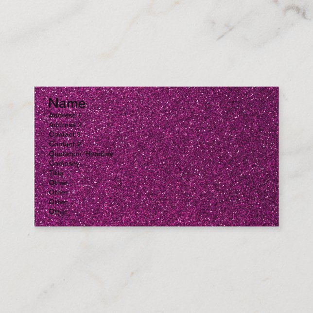 Pink Glitter Business Card (Front)