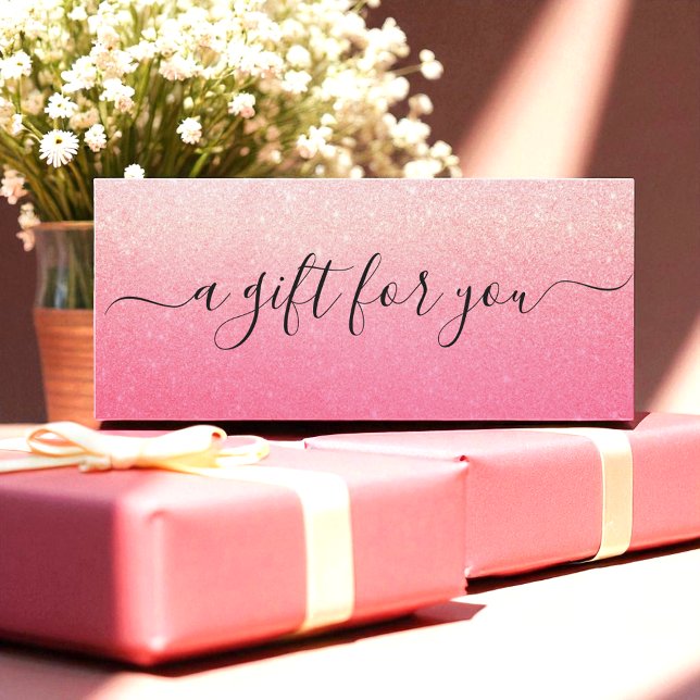 Pink Glitter Business Gift Certificate (Creator Uploaded)