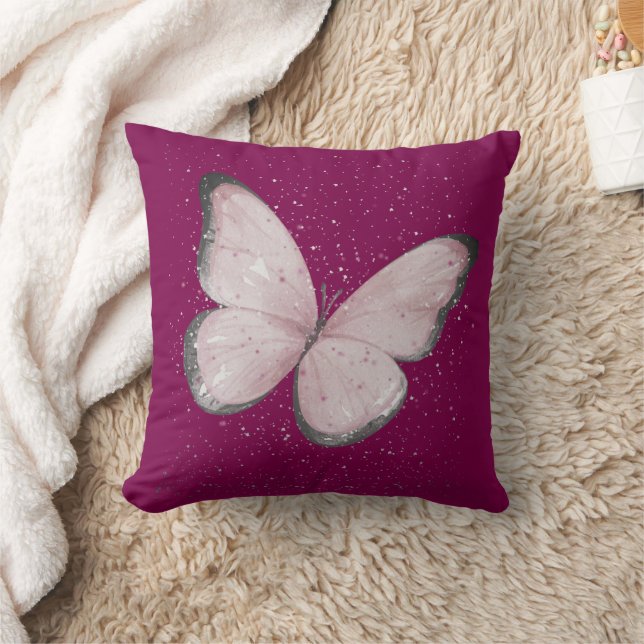 pink glitter butterfly cushion (Blanket)