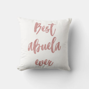 Pink Glitter Calligraphy Best Abuela Ever Photo Cushion