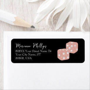 Pink Glitter Casino Dice on Black