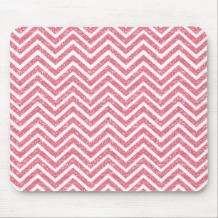 Pink Glitter Chevron Sparkle Shimmer Mouse Pad